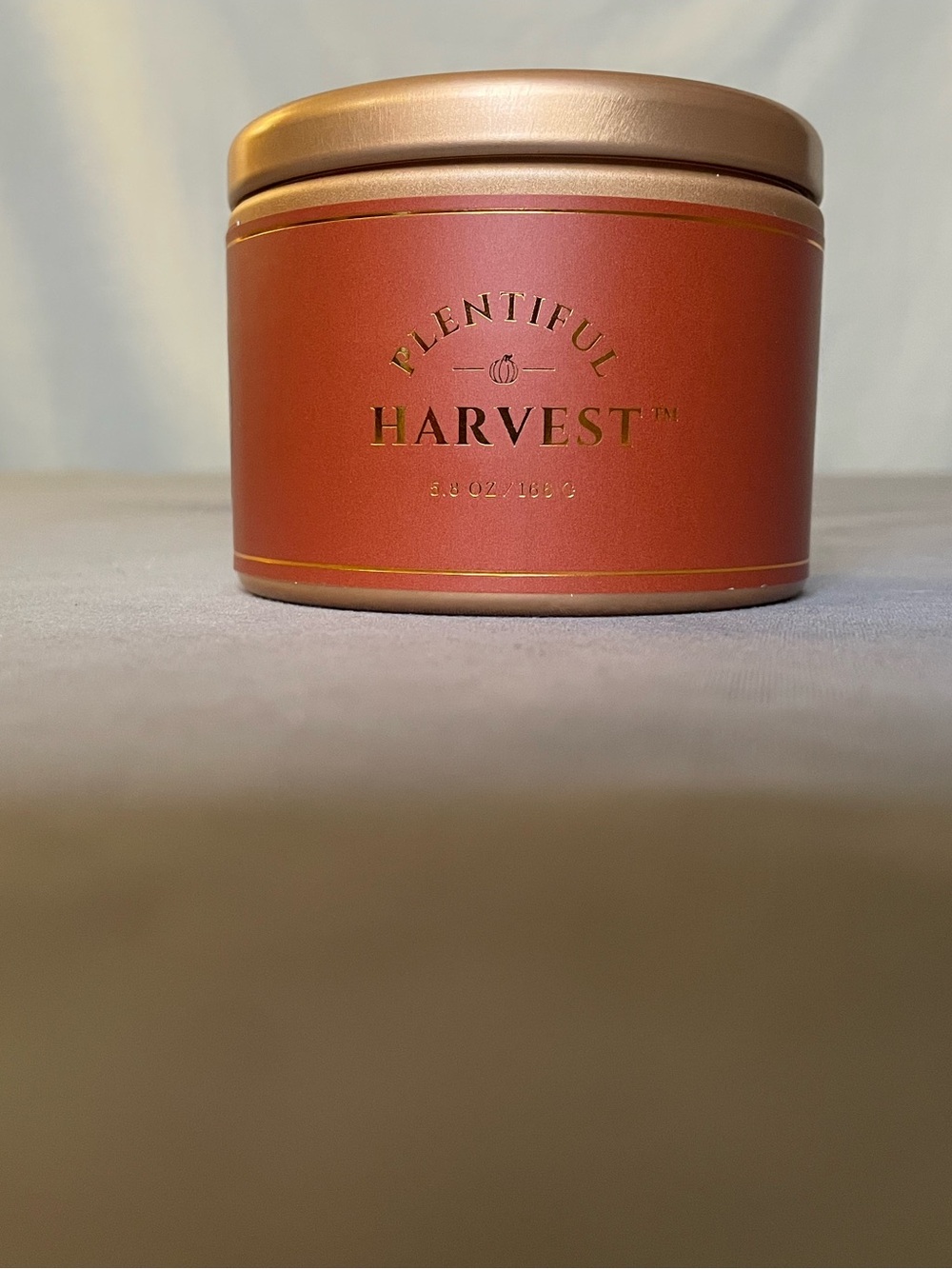 Plentiful Harvest Red Decorative Tin Candle